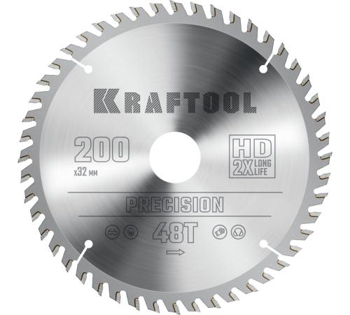 KRAFTOOL Precision, 200 х 32 мм, 48Т, пильный диск по дереву (36952-200-32)