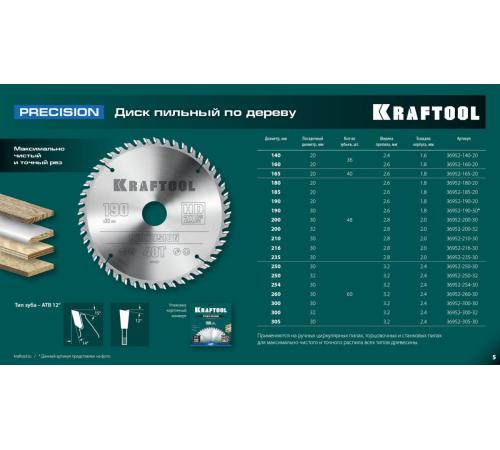 KRAFTOOL Precision, 200 х 32 мм, 48Т, пильный диск по дереву (36952-200-32)
