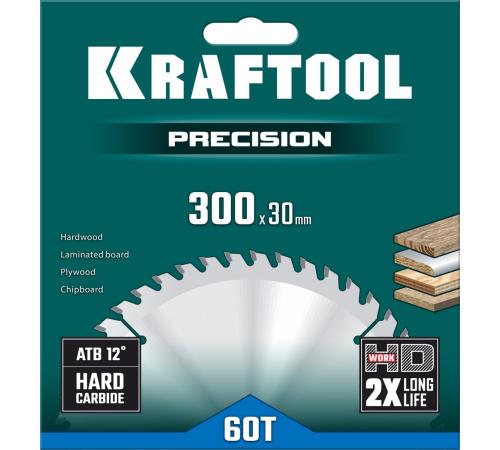 KRAFTOOL Precision, 300 х 30 мм, 60Т, пильный диск по дереву (36952-300-30)