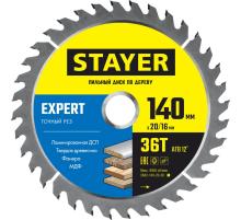 STAYER Expert, 140 x 20/16 мм, 36Т, точный рез, пильный диск по дереву (3682-140-20-36)