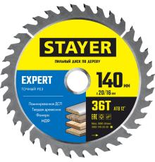 STAYER Expert, 140 x 20/16 мм, 36Т, точный рез, пильный диск по дереву (3682-140-20-36)