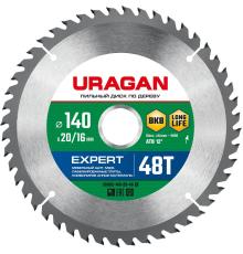 URAGAN Expert, 140 х 20/16 мм, 48Т, пильный диск по дереву (36802-140-20-48)