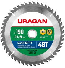 URAGAN Expert, 190 х 30/20 мм, 48Т, пильный диск по дереву (36802-190-30-48)