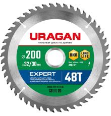 URAGAN Expert, 200 х 32/30 мм, 48Т, пильный диск по дереву (36802-200-32-48)