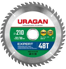 URAGAN Expert, 210 х 32/30 мм, 48Т, пильный диск по дереву (36802-210-32-48)