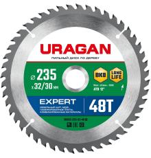 URAGAN Expert, 235 х 32/30 мм, 48Т, пильный диск по дереву (36802-235-32-48)