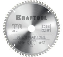KRAFTOOL Multi Material, 180 х 30 мм, 60Т, пильный диск по алюминию (36953-180-30)