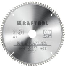 KRAFTOOL Multi Material, 250 х 32 мм, 80Т, пильный диск по алюминию (36953-250-32)