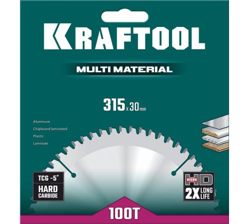 KRAFTOOL Multi Material, 315 х 30 мм, 96Т, пильный диск по алюминию (36953-315-30)