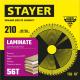 STAYER Laminate, 210 x 32/30 мм, 56Т, аккуратный рез, пильный диск по ламинату (3684-210-32-56)