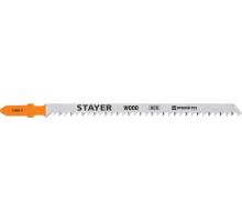 STAYER T301CD, T-хвост., HCS сталь, по дереву, шаг зуба 3 мм (6TPI), раб. длина 90 мм, 2 шт, полотна для лобзика, Professional (15982-4)