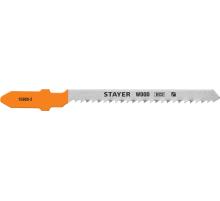 STAYER T119BO, 2 шт, 50 мм / 2 мм, T-хвост., HCS сталь, фигурный рез дерева/фанеры/ДСП, полотна для лобзика, Professional (15989-2)