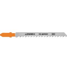 STAYER T101D, T-хвост., HCS сталь, по дереву/ДСП/ДВП, шаг зуба 4 мм (6TPI), раб. длина 75 мм, 2 шт, полотна для лобзика, Professional (15990-4)