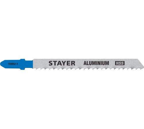 STAYER T127D, T-хвост., HSS сталь, по мягкому металлу толщиной 2-15 мм, шаг зуба 3 мм (8TPI), раб. длина 75 мм, 2 шт, полотна для лобзика (159952-3)