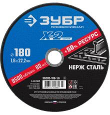 ЗУБР 180 x 1.6 x 22.2 мм, круг отрезной по нержавеющей стали, Профессионал (36202-180-1.6)