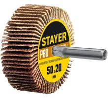 STAYER d 50 x 20 мм, P80, на шпильке d 6 мм, круг шлифовальный лепестковый (36607-080)