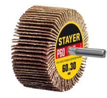 STAYER d 60 x 30 мм, P60, на шпильке d 6 мм, круг шлифовальный лепестковый (36608-060)
