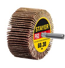 STAYER d 60 x 30 мм, P60, на шпильке d 6 мм, круг шлифовальный лепестковый (36608-060)