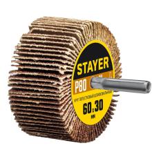 STAYER d 60 x 30 мм, P80, на шпильке d 6 мм, круг шлифовальный лепестковый (36608-080)
