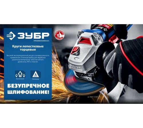 ЗУБР 125 х 22.2 мм, P80, КЛТ, Круг лепестковый торцевой (36591-125-80)