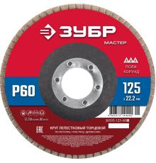 ЗУБР 125 x 22.2 мм, P60, КЛТ, круг лепестковый торцевой (36593-125-60)