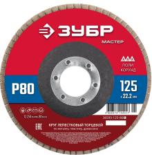 ЗУБР 125 x 22.2 мм, P80, КЛТ, круг лепестковый торцевой (36593-125-80)