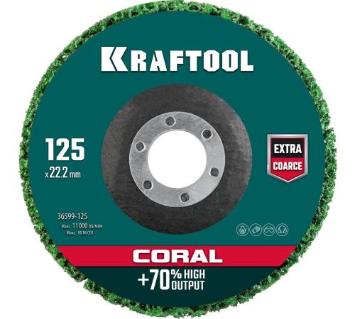 KRAFTOOL 125 х 22.2 мм, диск полимерно-шлифовальный синтетический коралловый (36599-125)