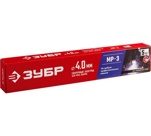 ЗУБР Д 4.0 х 450 мм, 5 кг в коробке МР-3 рутиловый, электрод сварочный (40015-4.0)