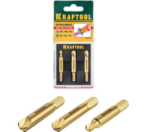 KRAFTOOL 3 шт, набор экстракторов поврежденного крепежа (26770-H3)