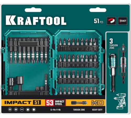 KRAFTOOL Impact-51, 51 шт, набор ударных бит (26066-H51)