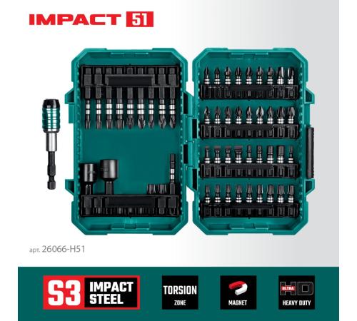 KRAFTOOL Impact-51, 51 шт, набор ударных бит (26066-H51)
