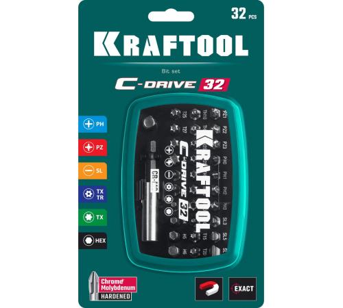KRAFTOOL C-Drive 32, 32шт, набор многофункциональных бит (26067-H32)