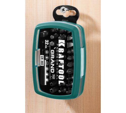 KRAFTOOL Grand-32, с магнитным адаптером 32 шт, набор бит (26083-H32)