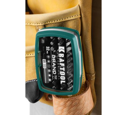 KRAFTOOL Grand-32, с магнитным адаптером 32 шт, набор бит (26083-H32)