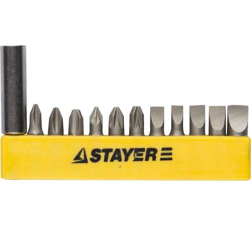 STAYER 12 шт, набор бит с адаптером (2609-H12)