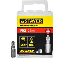 STAYER ProFix PH2 25 мм, 10 шт, набор бит, Professional (26201-2-25-10)