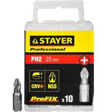 STAYER ProFix PH2 25 мм, 10 шт, набор бит, Professional (26201-2-25-10)