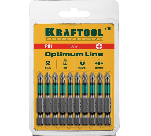 KRAFTOOL Optimum, PH1, 50 мм, 10 шт, биты (26122-1-50-10)