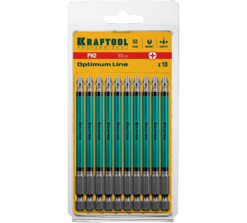 KRAFTOOL Optimum, PH2, 100 мм, 10 шт, биты (26122-2-100-10)