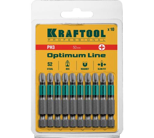 KRAFTOOL Optimum, PH3, 50 мм, 10 шт, биты (26122-3-50-10)