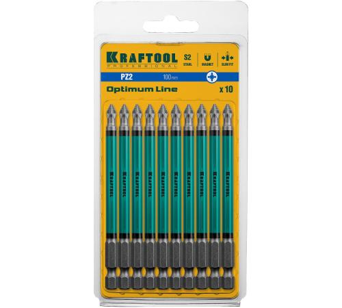 KRAFTOOL Optimum PZ2, 100 мм, 10 шт, биты (26124-2-100-10)
