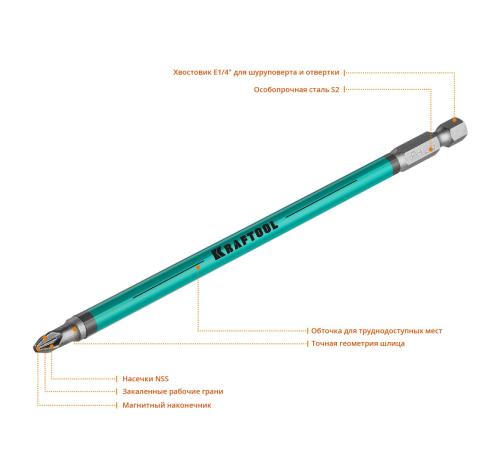 KRAFTOOL Optimum PZ2, 150 мм, 5 шт, биты (26124-2-150-5)