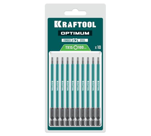 KRAFTOOL OPTIMUM TX 15, 100 мм, 10 шт, биты (26126-15-100-S10)