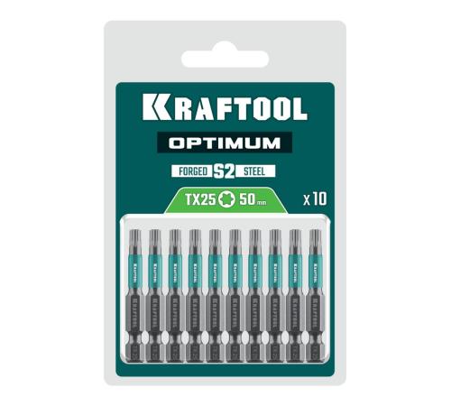 KRAFTOOL OPTIMUM TX 25, 50 мм, 10 шт, биты (26126-25-50-10)
