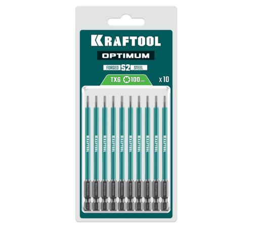 KRAFTOOL OPTIMUM TX 6, 100 мм, 10 шт, биты (26126-6-100-S10)