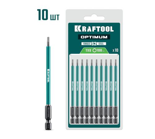 KRAFTOOL OPTIMUM TX 8, 100 мм, 10 шт, биты (26126-8-100-S10)