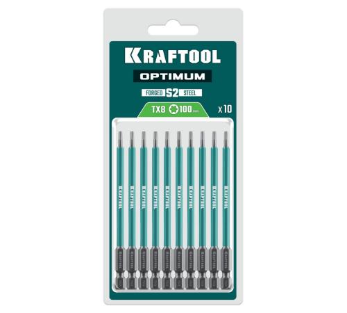 KRAFTOOL OPTIMUM TX 8, 100 мм, 10 шт, биты (26126-8-100-S10)