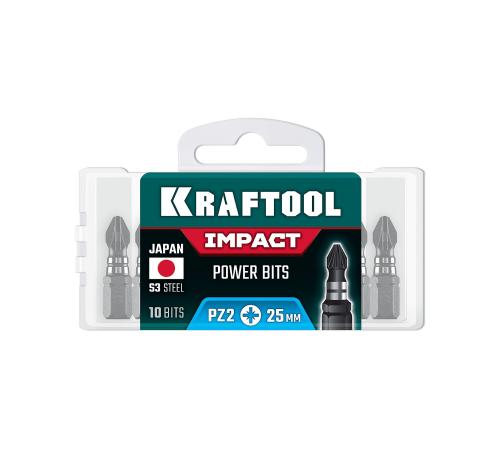 KRAFTOOL Impact PZ 2, 25 мм, 10 шт, ударные биты (26193-2-25-S10)