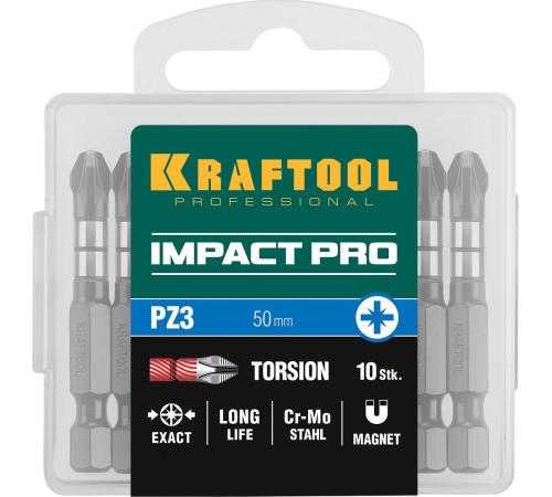 KRAFTOOL Impact PZ3, 50 мм, 10 шт, ударные биты (26193-3-50-S10)