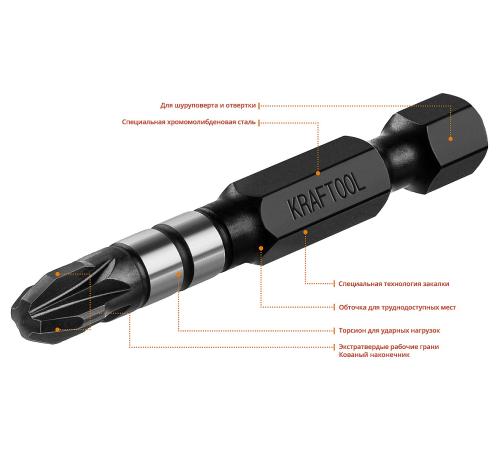 KRAFTOOL Impact PZ3, 50 мм, 10 шт, ударные биты (26193-3-50-S10)